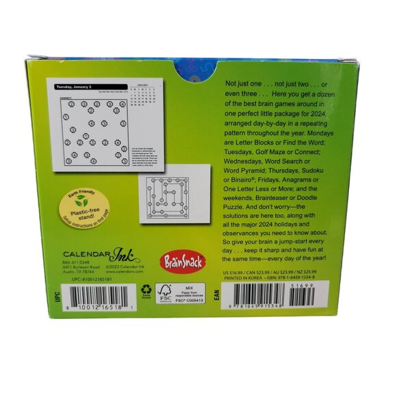 Brain Games Calendar 2024 6x5" Daily Desktop Calendar New Page Every Day Ink NEW - Picture 3 of 9